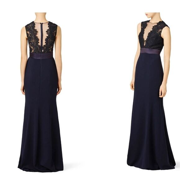 Theia Deep Midnight Gown size 4 Flawed - Picture 2 of 10